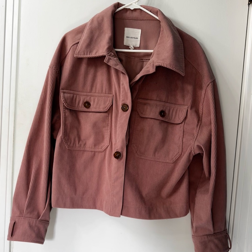 Avec Les Filles Dusty Rose Corduroy Utility Jacket